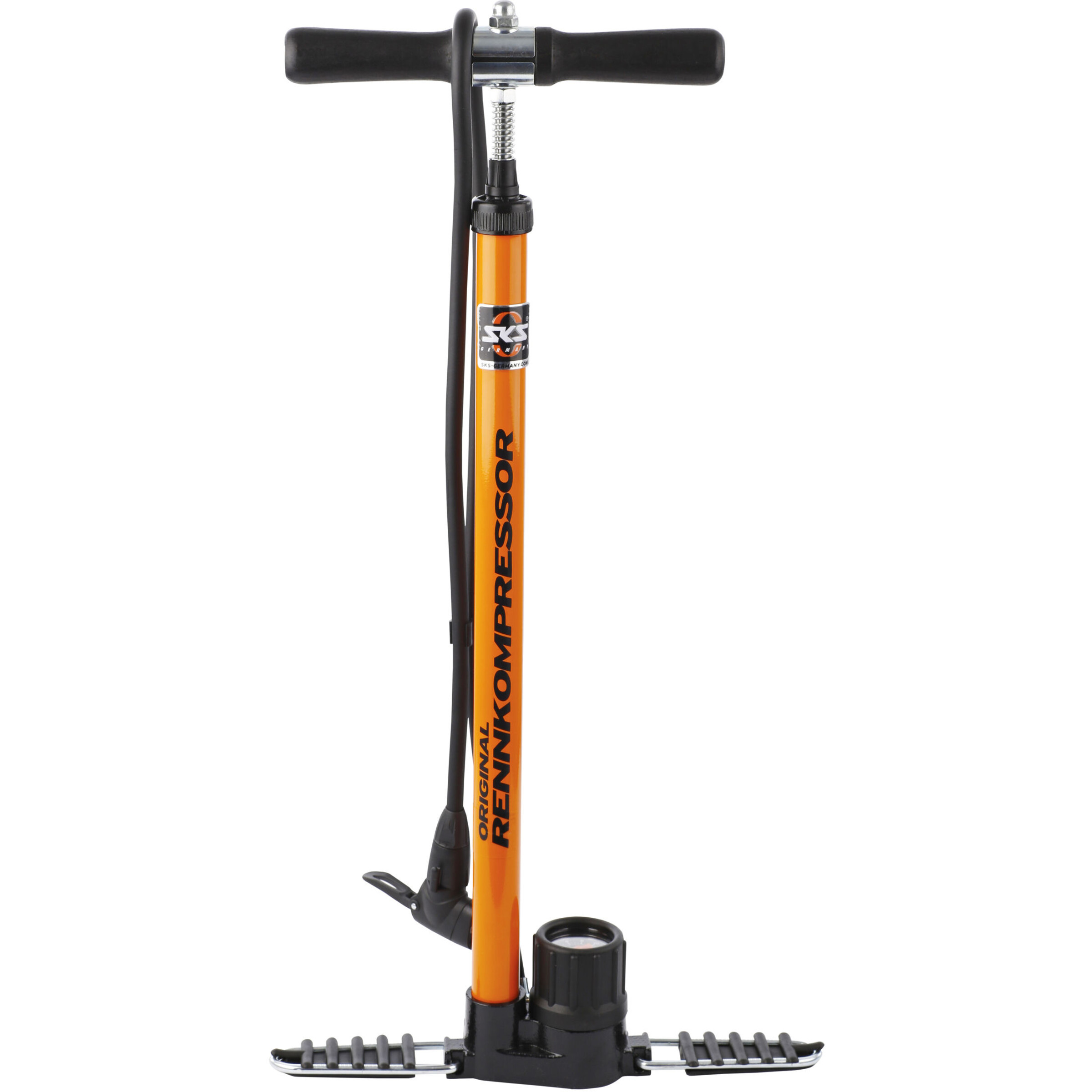 Bomba de pie SKS GERMANY Rennkompressor, negra/naranja