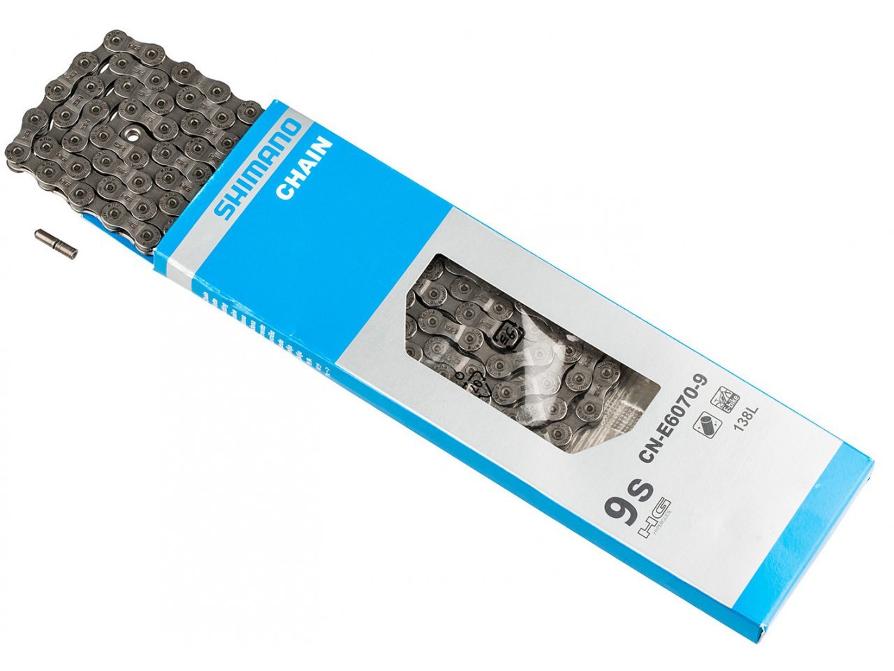 Cadena Shimano CN-E6070-9, 9 velocidades, 138 eslabones