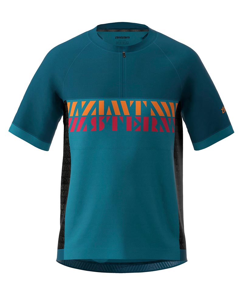 Camiseta Zimtstern TechZonez con cremallera, manga corta, para hombre