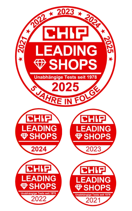 CHIP Siegel Auszeichnung Leading-Shops 2021-2025