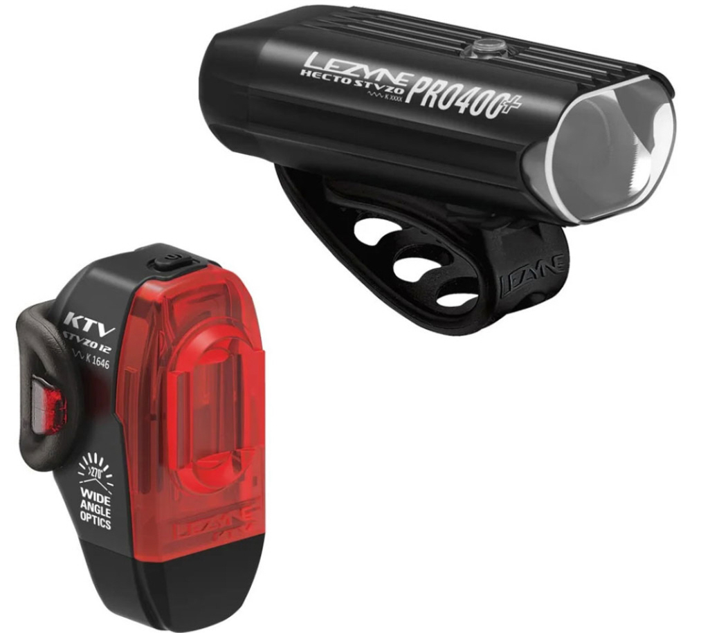 Juego de luces Lezyne Hecto Drive Pro 400+ / KTV Drive conforme a la normativa StVZO