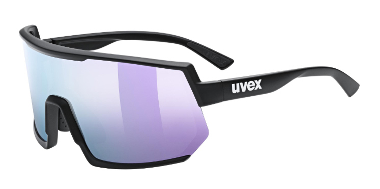 Gafas de MTB Uvex Sportstyle 235, negro mate/lavanda espejada